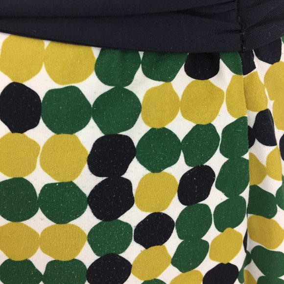 BCBGMAXAZRIA Multi Color Dots Style Print Belted Short Sleeve Wrap Shirt Top - Picture 8 of 9